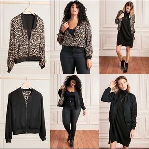 STELLA & Dot Reservable Bomber in Leopard Sz Small
